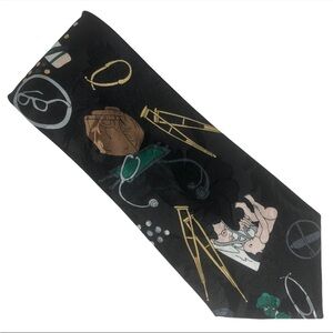 Black tie Doctor pediatrician surgeon family practice neck tie